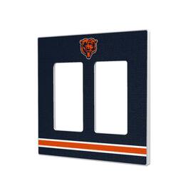 Keyscaper - Chicago Bears Stripe Double Rocker Light Switch Plate - Multicolor