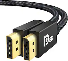 Front. Core Tech - VESA-Certified 8K DisplayPort 1.4 Cable, 6.6 ft, 32.4Gbps, HDR, 4K 240Hz, FreeSync and G-Sync - Black.