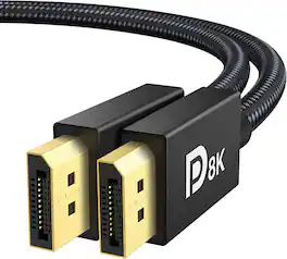 Core Tech - VESA-Certified 8K DisplayPort 1.4 Cable, 6.6 ft, 32.4Gbps, HDR, 4K 240Hz, FreeSync and G-Sync - Black