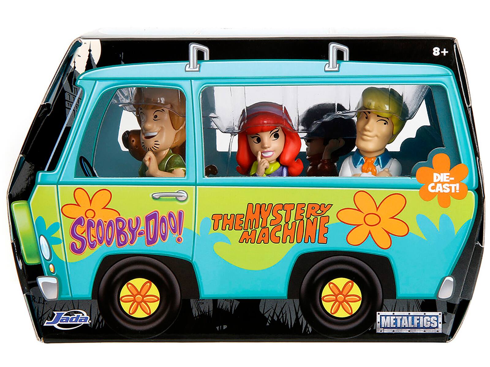 DIE-CAST!  
THE MYSTERY MACHINE  
SCOOBY-DOO!  
METALFIGS  
Jada  
8+