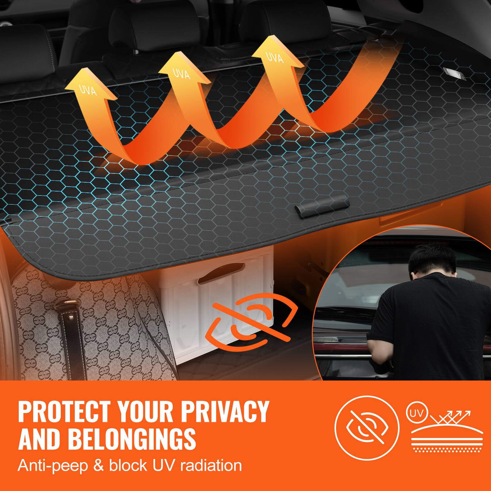 UVA UVA UVA

PROTECT YOUR PRIVACY AND BELONGINGS

Anti-peep & block UV radiation