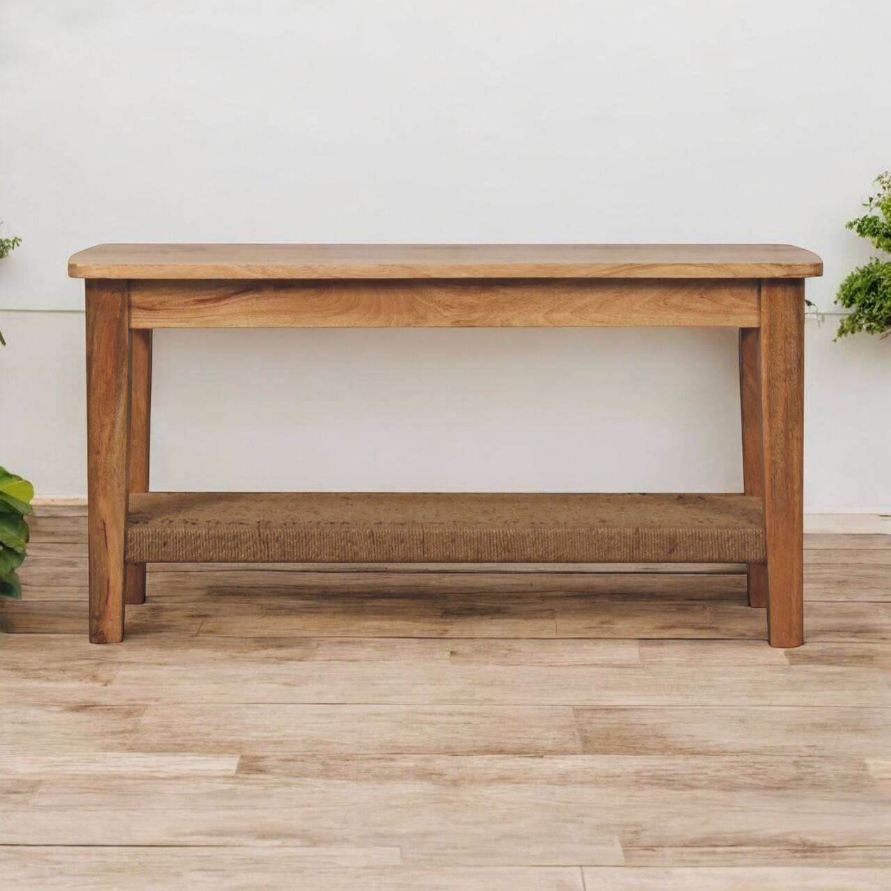 Angle. Artisan Furniture - Artisan Furniture Solid Wood Rope Coffee Table, Beige and Brown - Brown.