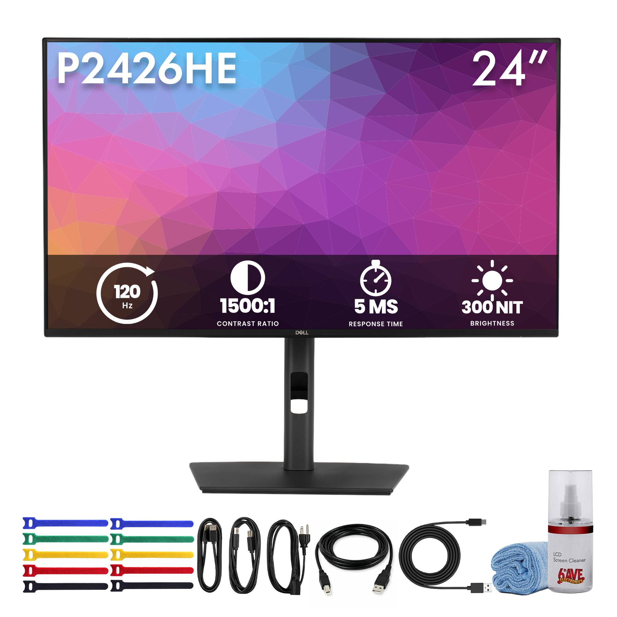 P2426HE  
24"  
120 Hz  
1500:1 Contrast Ratio  
5 MS Response Time  
300 NIT Brightness  
LCD Screen Cleaner
