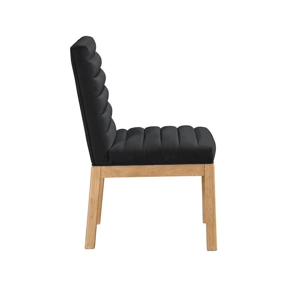 Alt View 2. Meridian Furniture - Evelyn Black Velvet Dining Chair - Black.