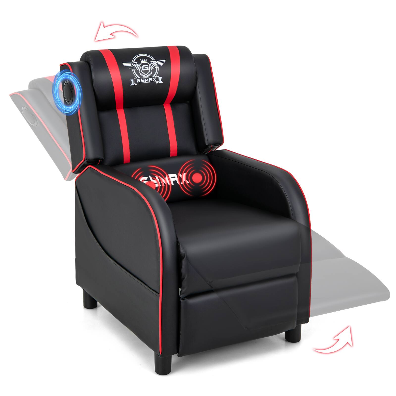 Alt View 17. Costway - Theater Style Massage Gaming Chair - Red and Black.