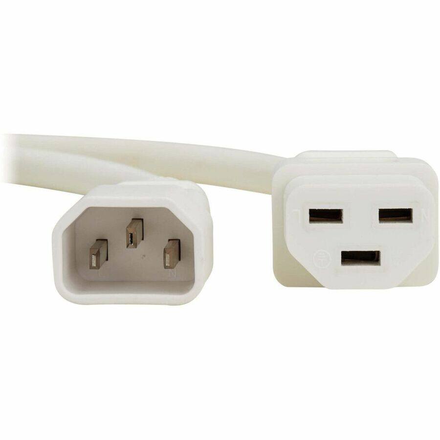 Alt View 5. Tripp Lite - Eaton Tripp Lite Series Power Cord, C14 to C21 - Heavy-Duty, 15A, 250V, 14 AWG, 2 ft. (0.6 m), White - For Computer - White.