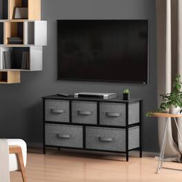 Sorbus - TV Stand Dresser with 5 Drawers - Television Riser Chest with Storage - Fits Most TVs, Bedroom, Living Room - Black