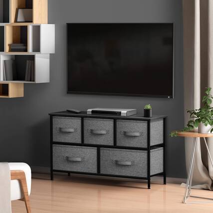 Front. Sorbus - Sorbus TV Stand Dresser with 5 Drawers - Television Riser Chest with Storage - Fits Most TVs, Bedroom, Living Room - Black.