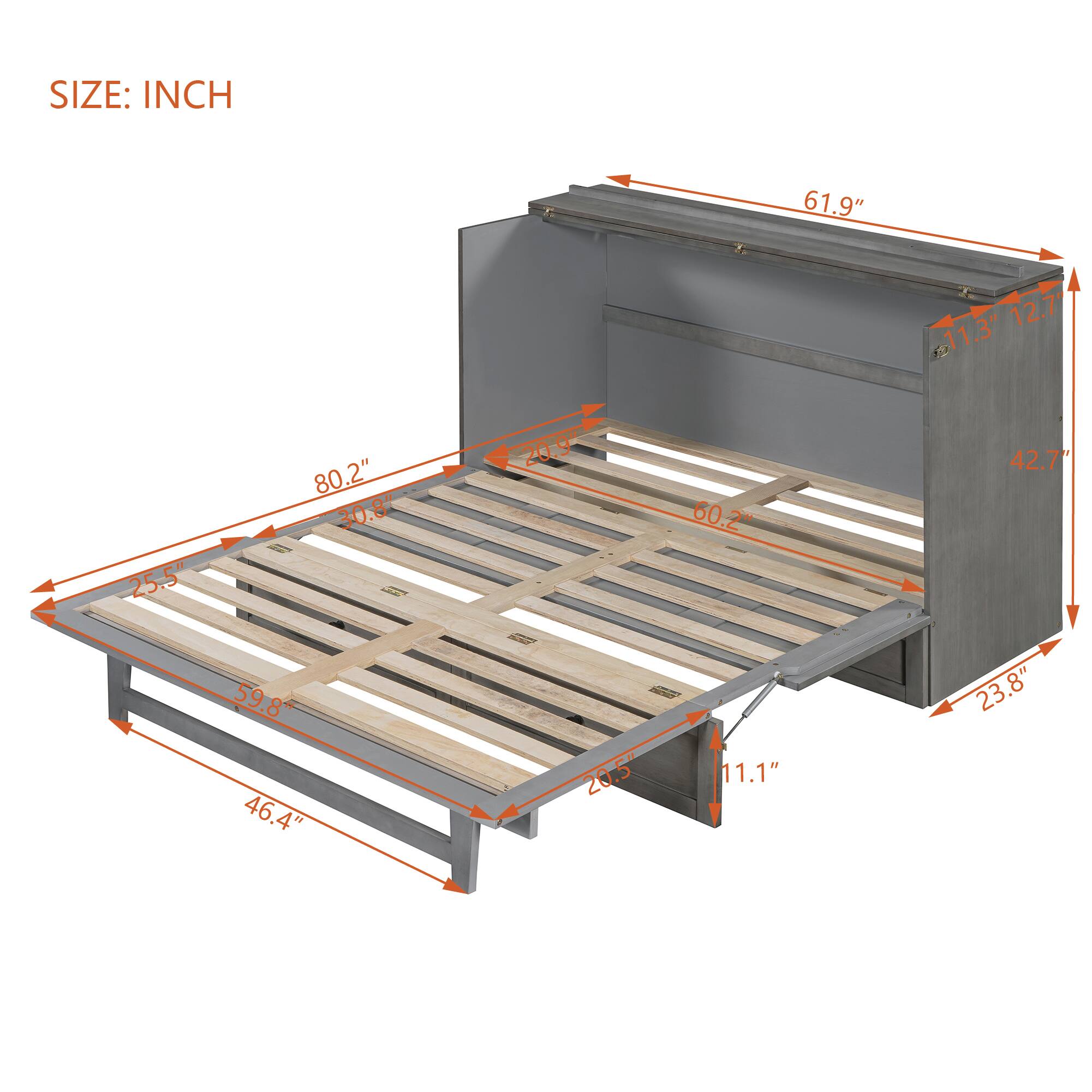 SIZE: INCH

- 61.9"
- 12.7"
- 11.3"
- 25.5"
- 80.2"
- 30.8"
- 59.8"
- 46.4"
- 20.9"
- 60.2"
- 42.7"
- 23.8"
- 11.1"
- 20.5"
- 46.4"