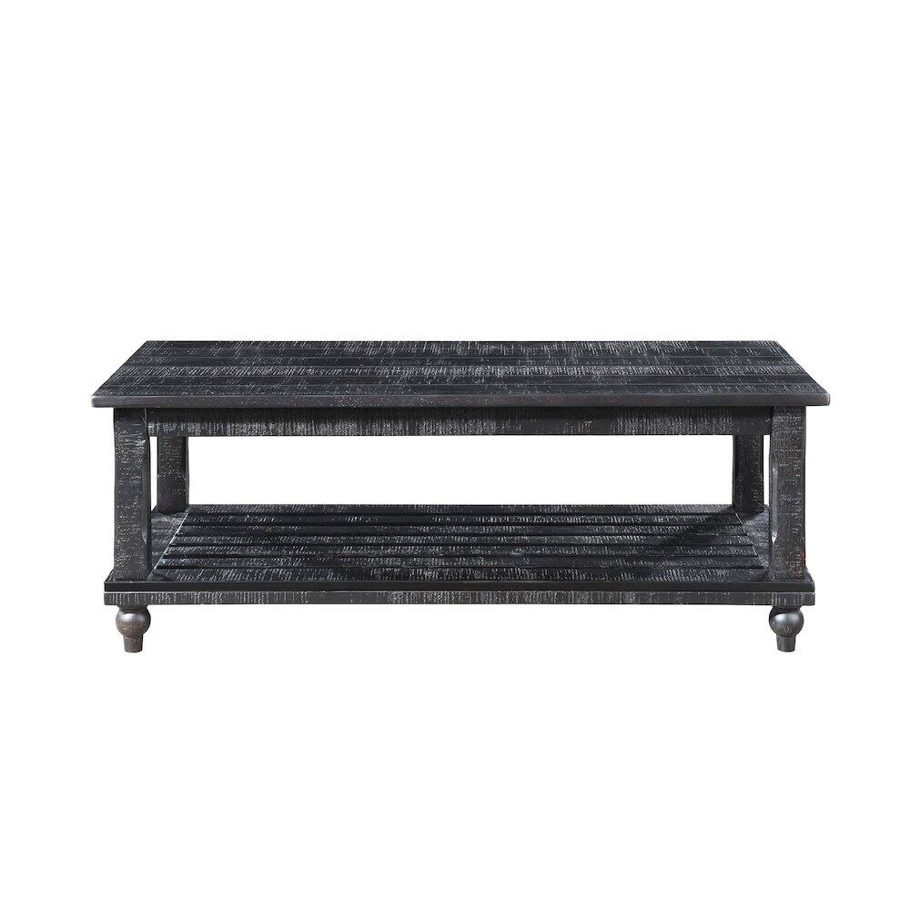 Back. New Classic Furniture - Cade 3-Piece Wood Occasional Table Set in Black - Black.