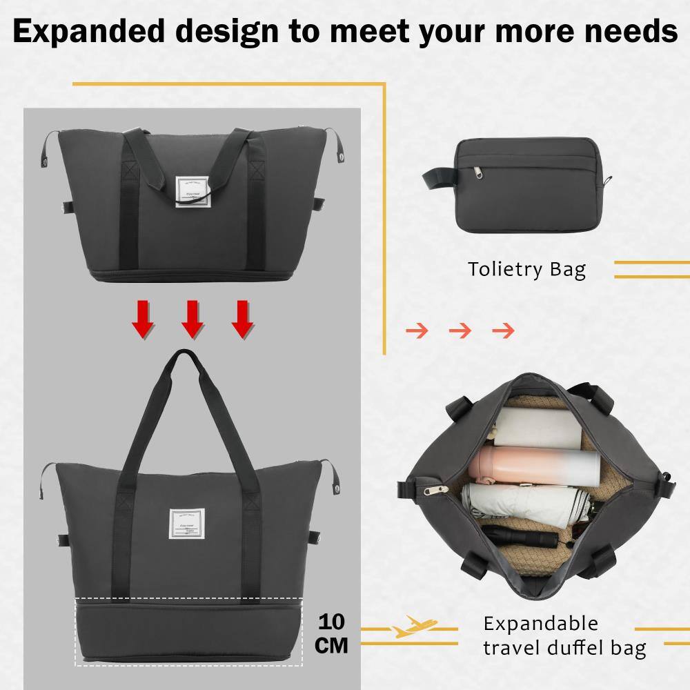 Expanded design to meet your more needs

- Toiletry Bag
- Expandable travel duffel bag

10 CM