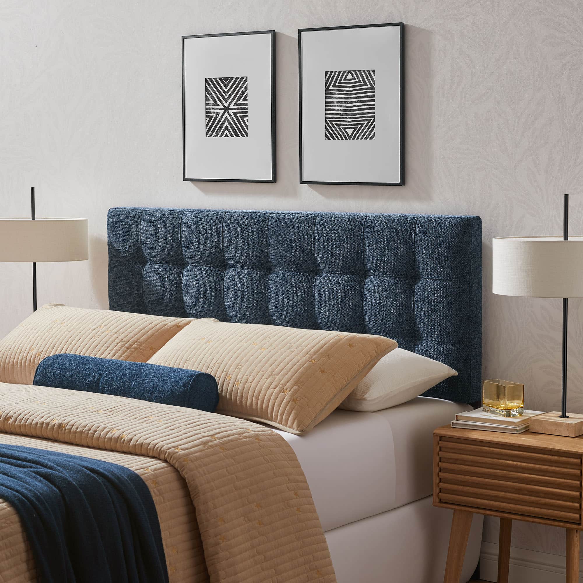 Lily Upholstered Fabric Headboard by Modway - Navy price history on PriceWatchPro