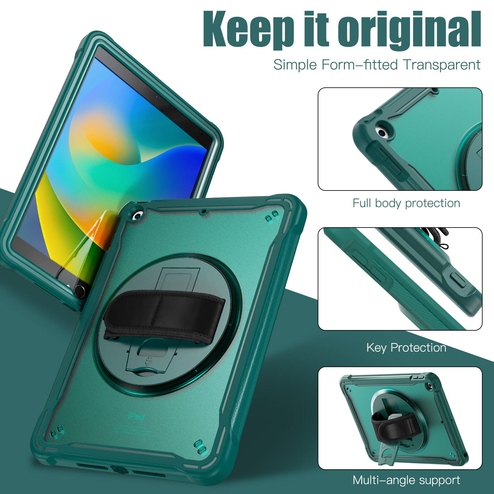 Keep it original  
Simple Form-fitted Transparent  
Full body protection  
Key Protection  
Multi-angle support