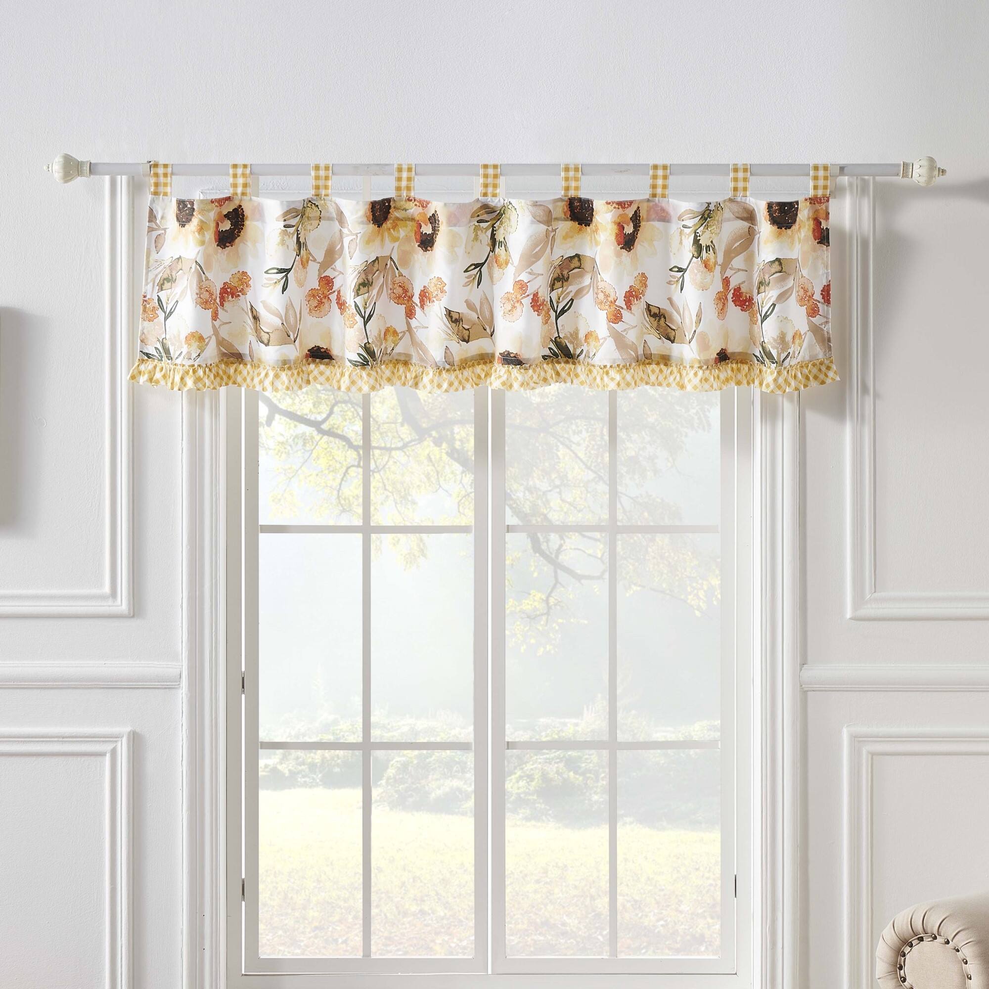 Angle. Greenland Home Fashions - Somerset Ruffle Trimmed Window Valance 84" x 19" Gold by Greenland Home Fashion - Gold.