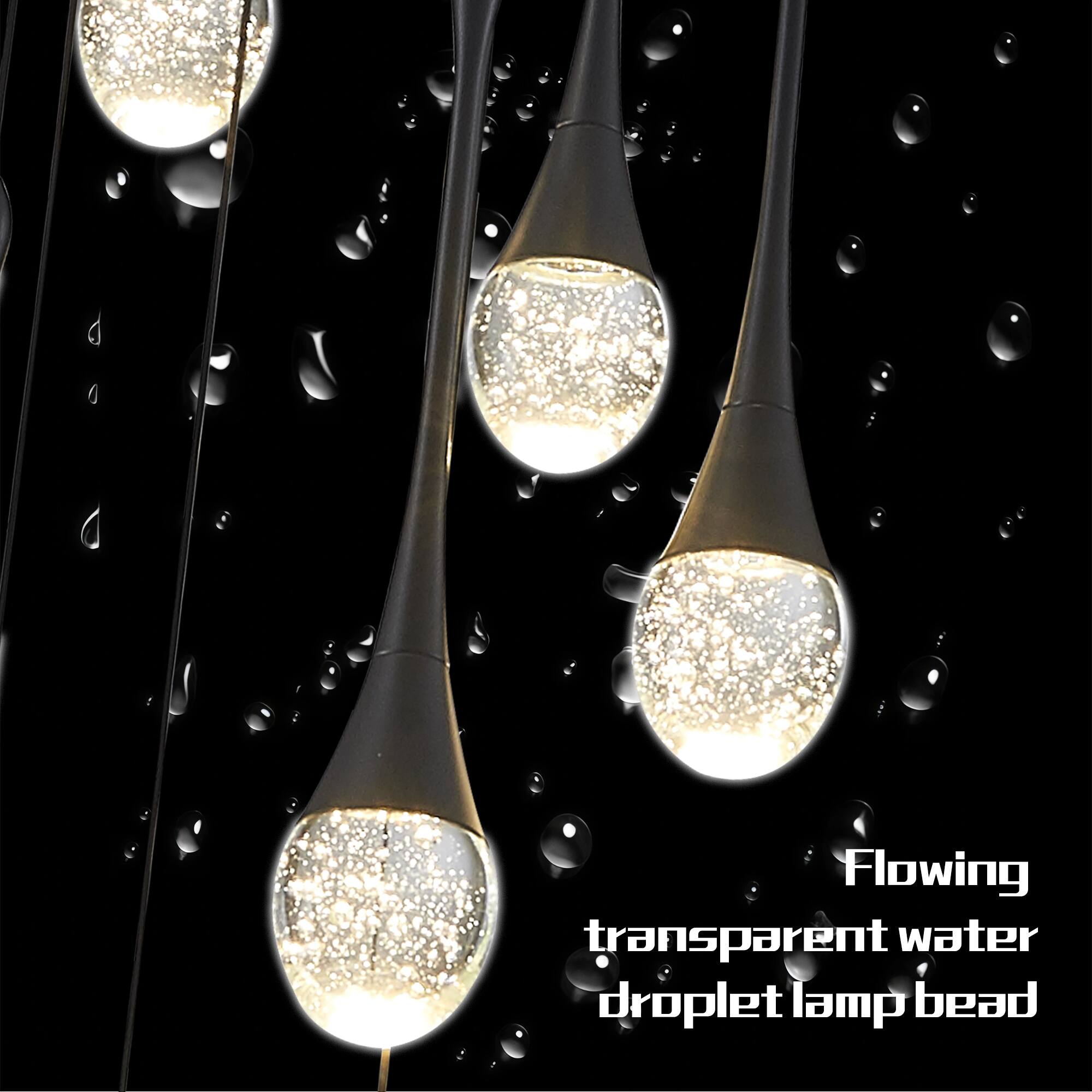 Flowing transparent water droplet lamp bead