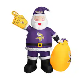 Logo Brands - Minnesota Vikings 7' Inflatable Santa - Multicolor