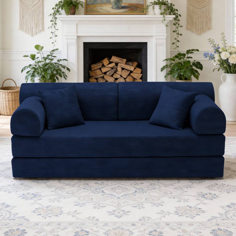 Convertible Frame Anysun Corduroy Convertible Sleeper Sofa Bed Folding Mattress Couch ...