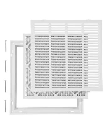 Front. VEVOR - Return Air Filter Grille, Fits W20 x H20in Duct Opening Size, Filter Included, Return Air Vent Cover for Wall - White.