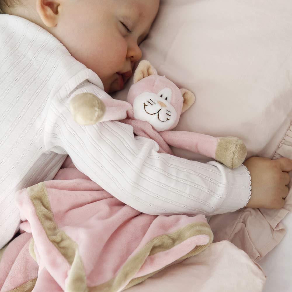 Alt View 2. TriAction Toys - Teddykompaniet Diinglisar Collection 11 Inch Plush Animal Blanket | Cat - Pink.