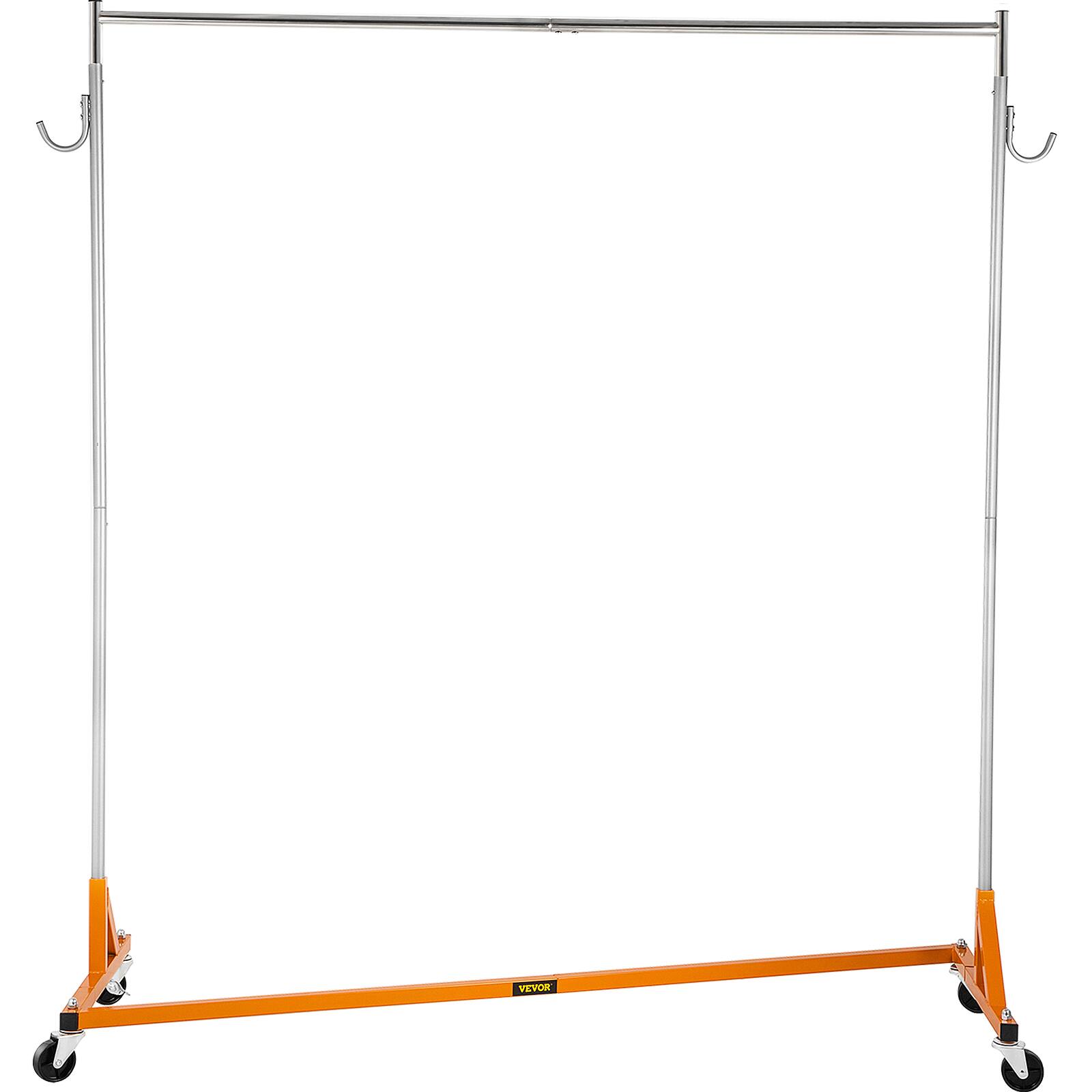 Alt View 5. VEVOR - Z Rack, Industrial Grade Z Base Garment Rack, Rolling Z Garment Rack, Sturdy Steel Z Base Clothing Rack - Orange.