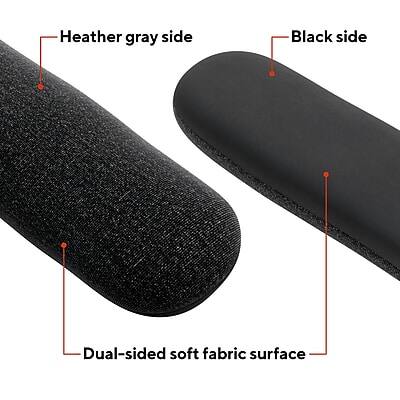 Heather gray side  
Black side  
Dual-sided soft fabric surface
