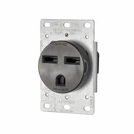 Leviton - 061-05372-000 Power Receptacle 30 Amp 250 Volt Flush Mount - Black