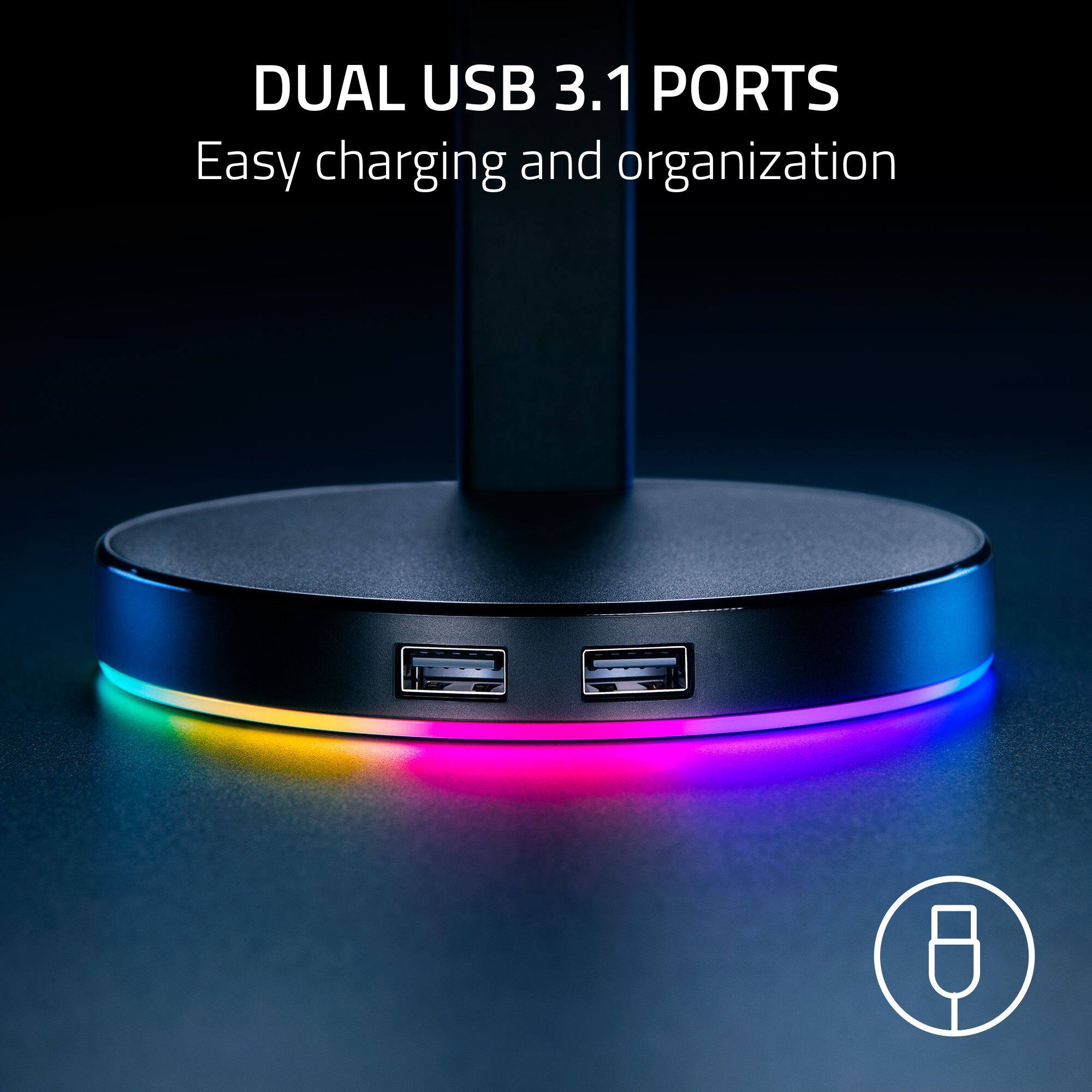 DUAL USB 3.1 PORTS Easy charging and organization