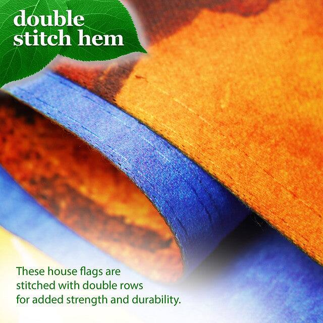 double stitch hem

These house flags are stitched with double rows for added strength and durability.