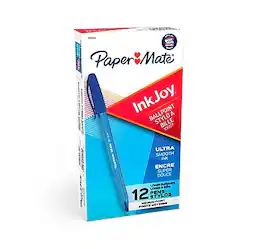 Paper Mate - InkJoy 100 ST Ballpoint Pen, Medium Point, Dozen - Blue Ink