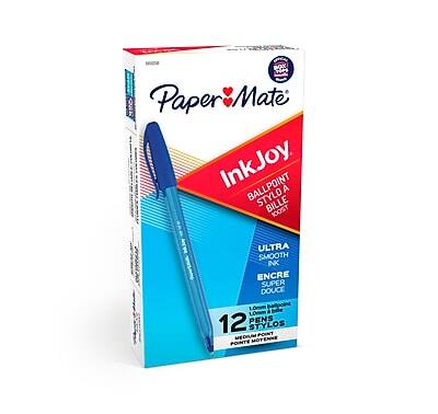 Paper Mate - InkJoy 100 ST Ballpoint Pen, Medium Point, Dozen - Blue Ink