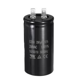 Unique Bargains - CD60 Run Capacitor 250uF 250VAC 50/60Hz Motor Start for Washing Machine Air Compressor - Black
