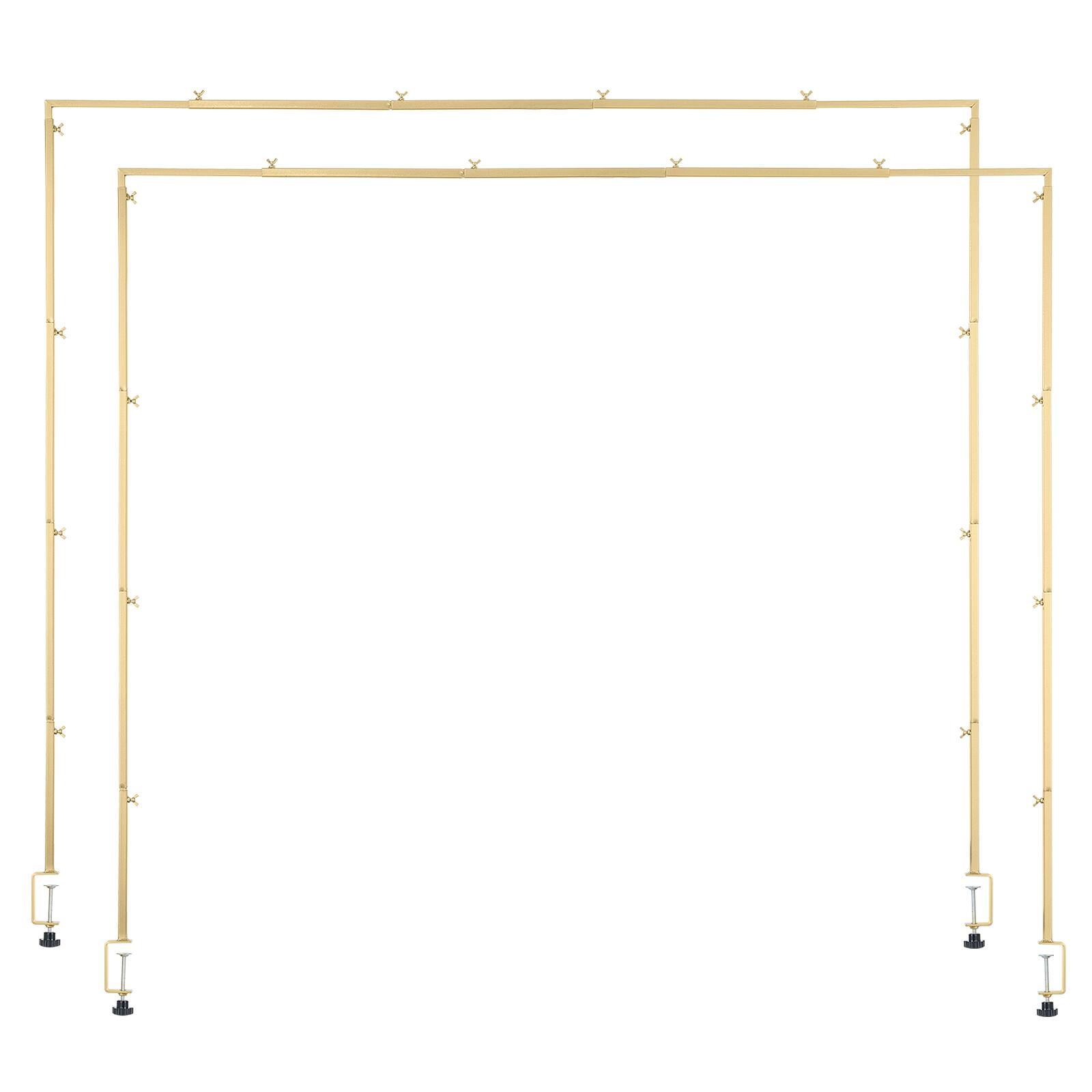 Alt View 5. VEVOR - Over The Table Rod Stand with Clamps, 13"-42" Tall & 28"-98" Length Adjustable, 2 Packs Table Arch Stand - Gold.
