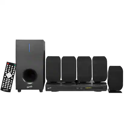 Front. Supersonic - Supersonic 5.1 Channel DVD Home Theater System with Karaoke Function - Black.