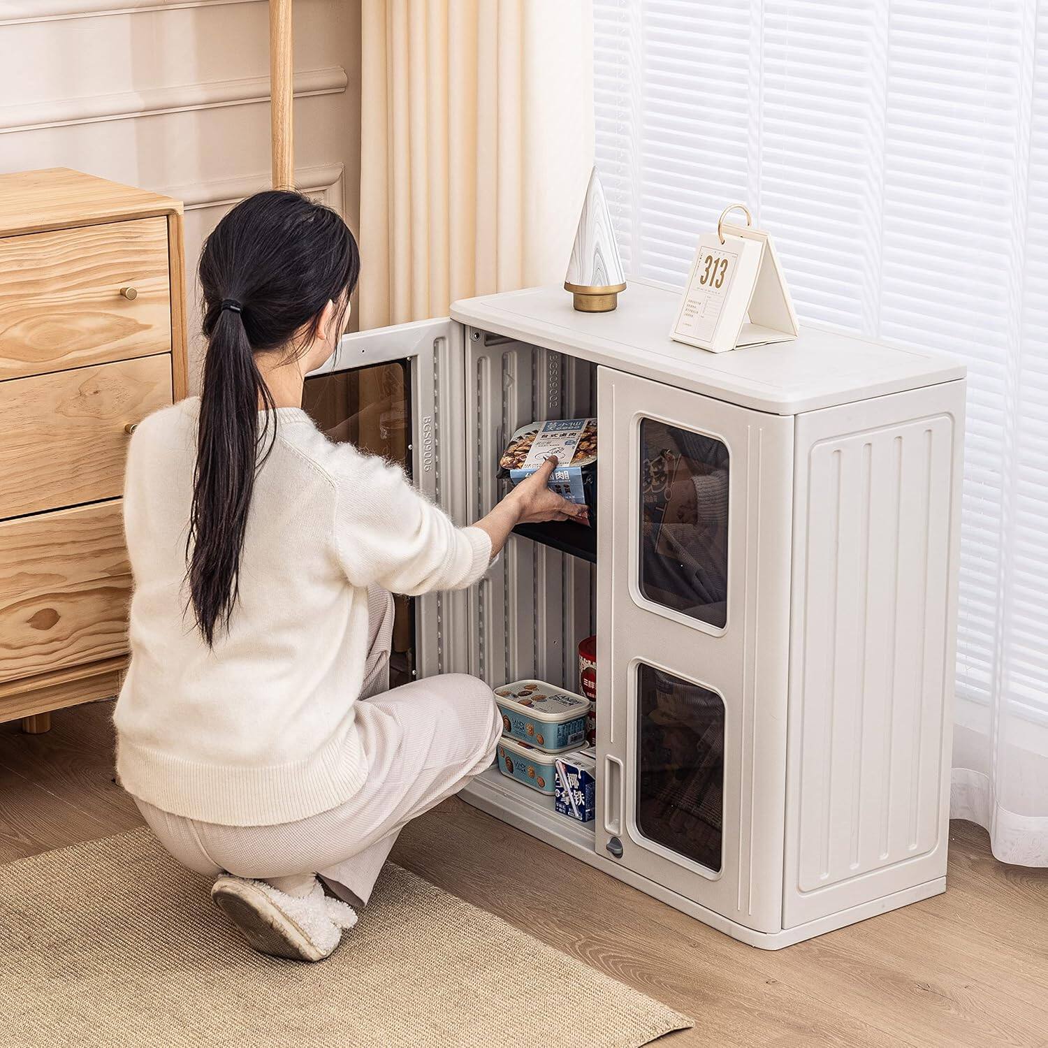 Back. Decksplore - Outdoor Storage Cabinet Waterproof Laundry Room Wall Mounted Cabinets,Outdoor Storage Box with Doors and Shelves - White.