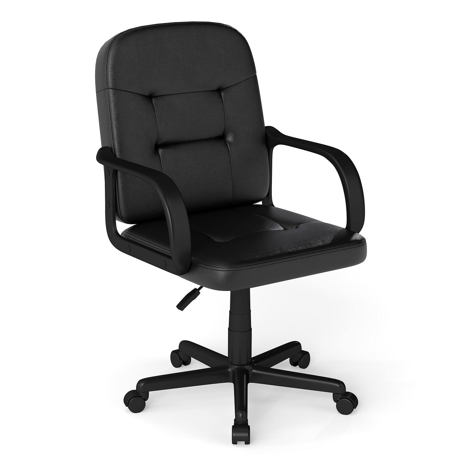 Front. WELLFOR - Ergonomic Office Chair with 360-degree Wheels - Black.