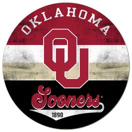 Jardine - Oklahoma Sooners 20'' x 20'' Retro Logo Circle Sign - Red
