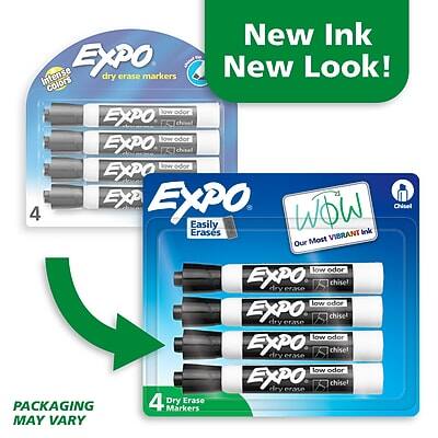 New Ink, New Look!

Expo dry erase markers

- Low odor
- Chisel tip
- Easily erases
- Vibrant ink

4 dry erase markers

Packaging may vary