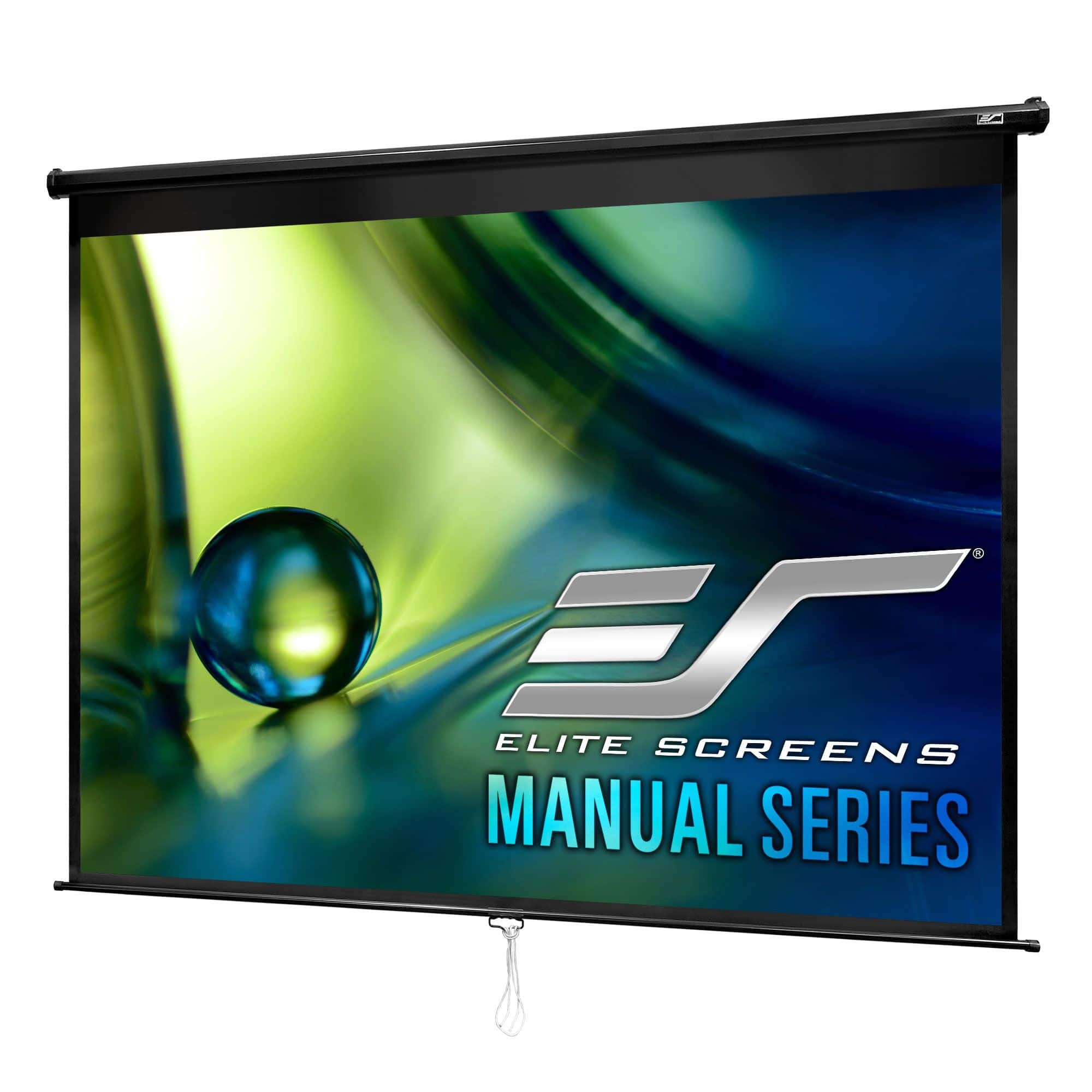 Elite Screens - Manual Pull-Down Matte White 4K UHD Front Projection Screen, 135" Diagonal, 4:3, 81"x108", M135UWV2 - Black