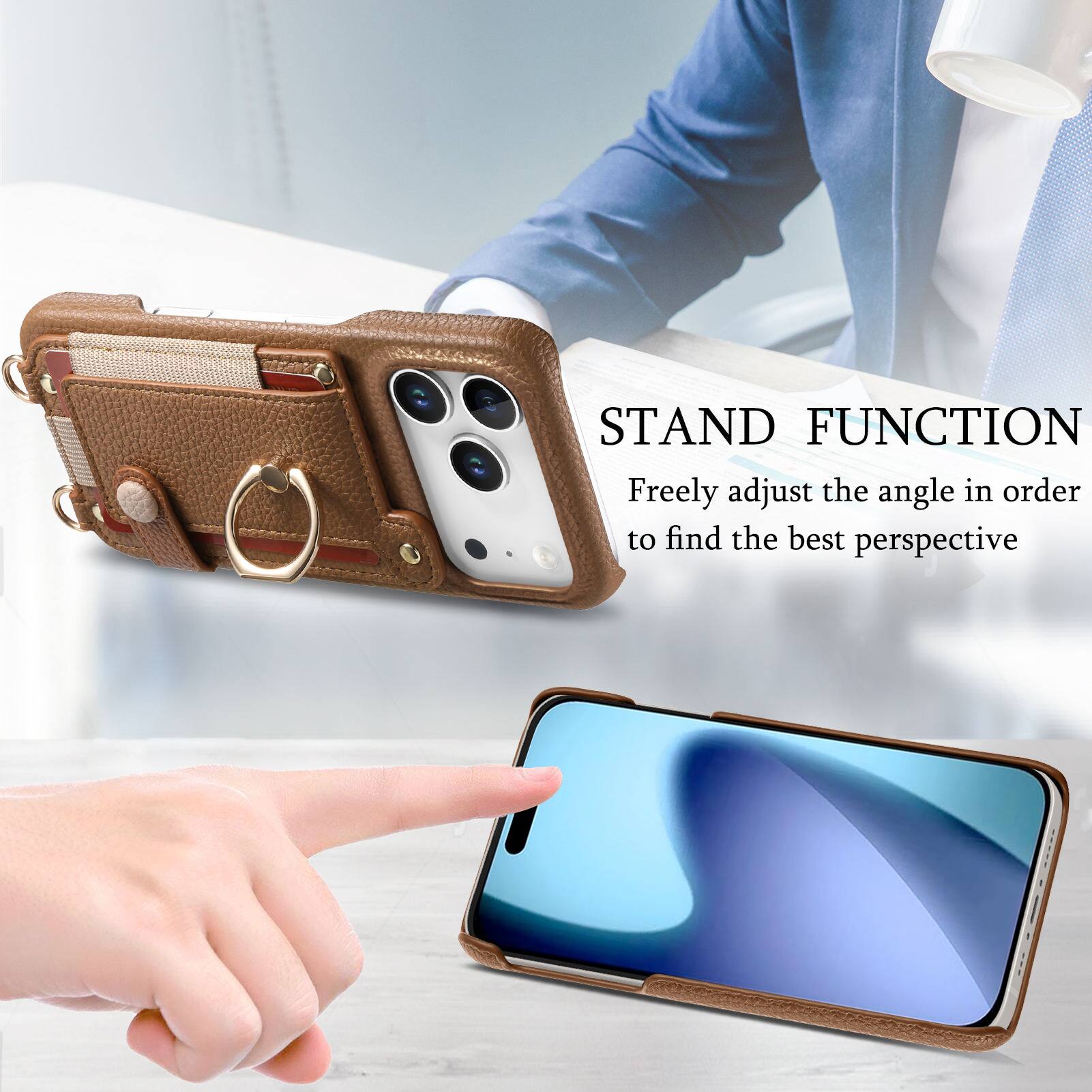 STAND FUNCTION  
Freely adjust the angle in order to find the best perspective