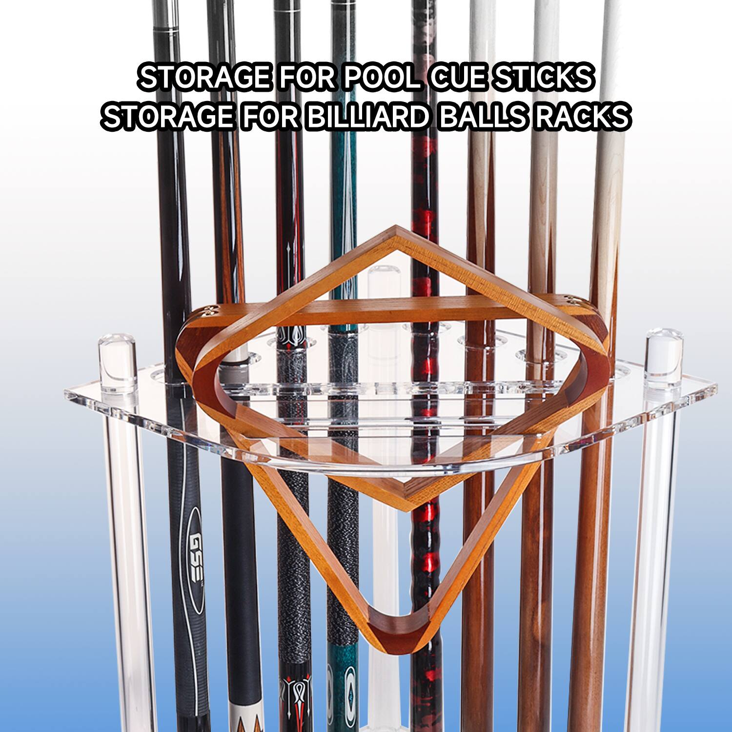 STORAGE FOR POOL CUE STICKS STORAGE FOR BILLIARD BALLS RACKS