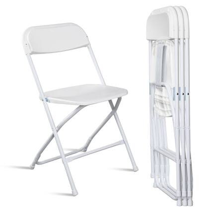 Front. Winado - 4 PCS Plastic Folding Stackable Chairs Seat for Office Home Outdoor Wedding Party - White.