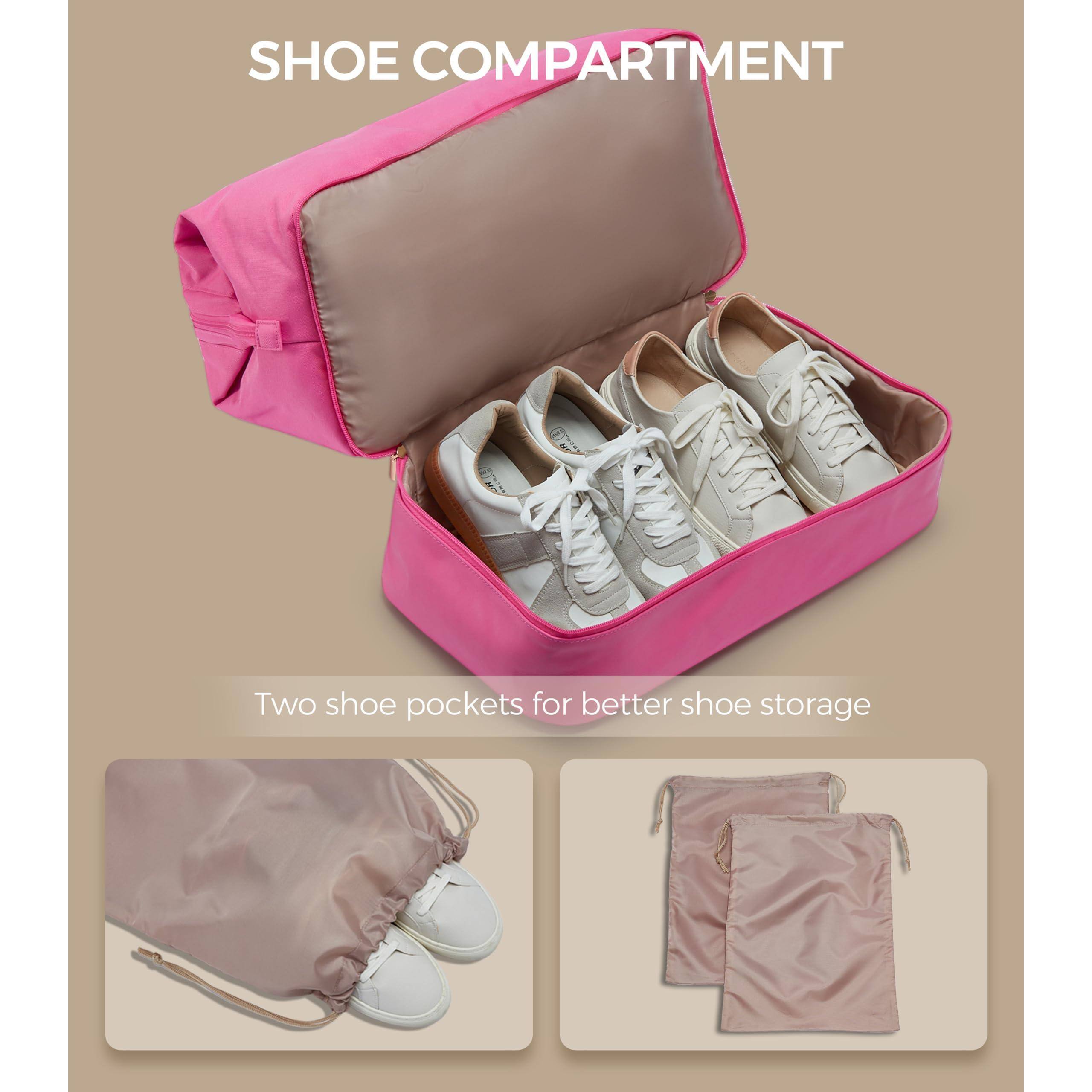 SHOE COMPARTMENT

Two shoe pockets for better shoe storage