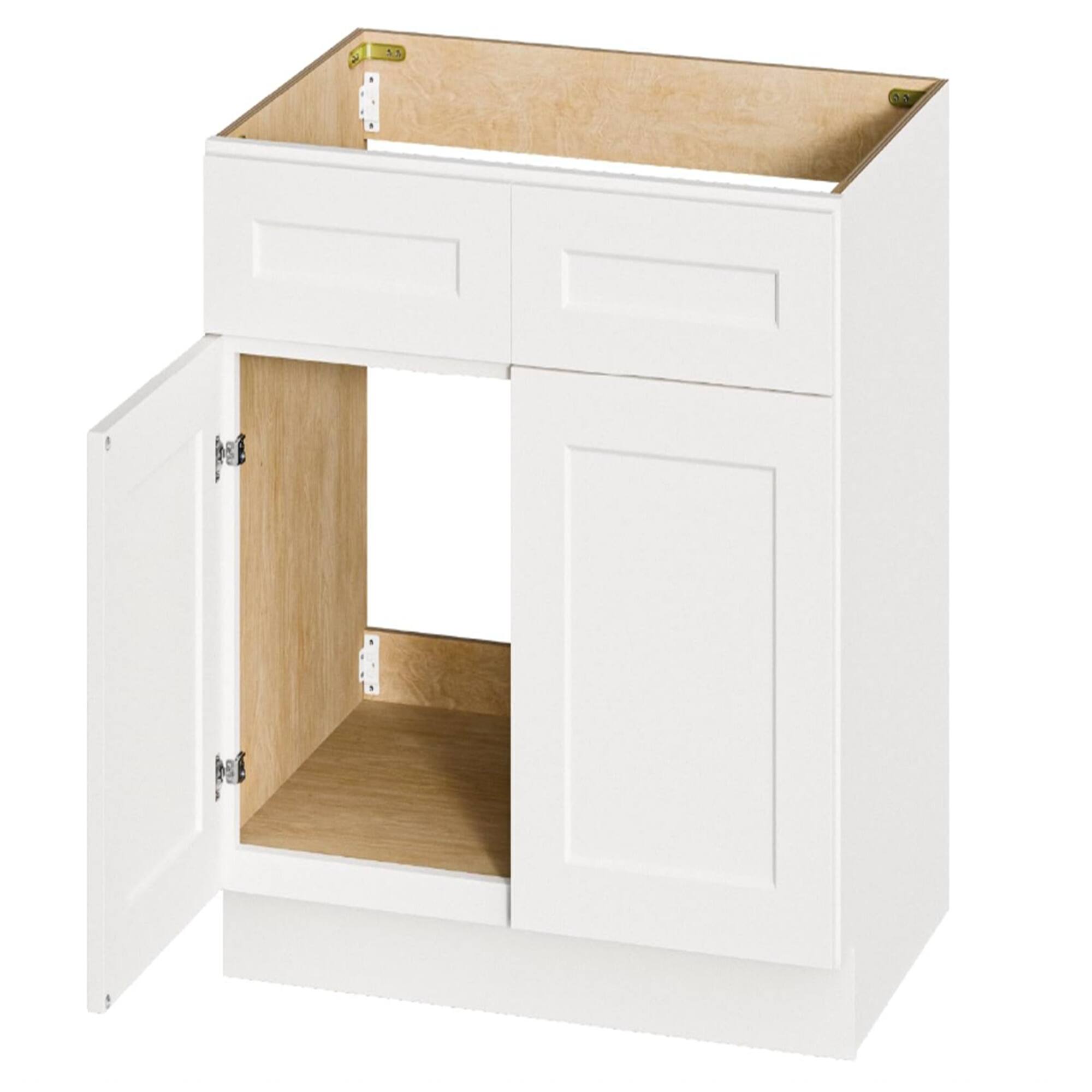 Alt View 1. Boyel Living - White Shaker Base Cabinet with RTA 33-in L x 24-in W x 34.5-in H for Kitchen Bathroom Laundry Garage - White.