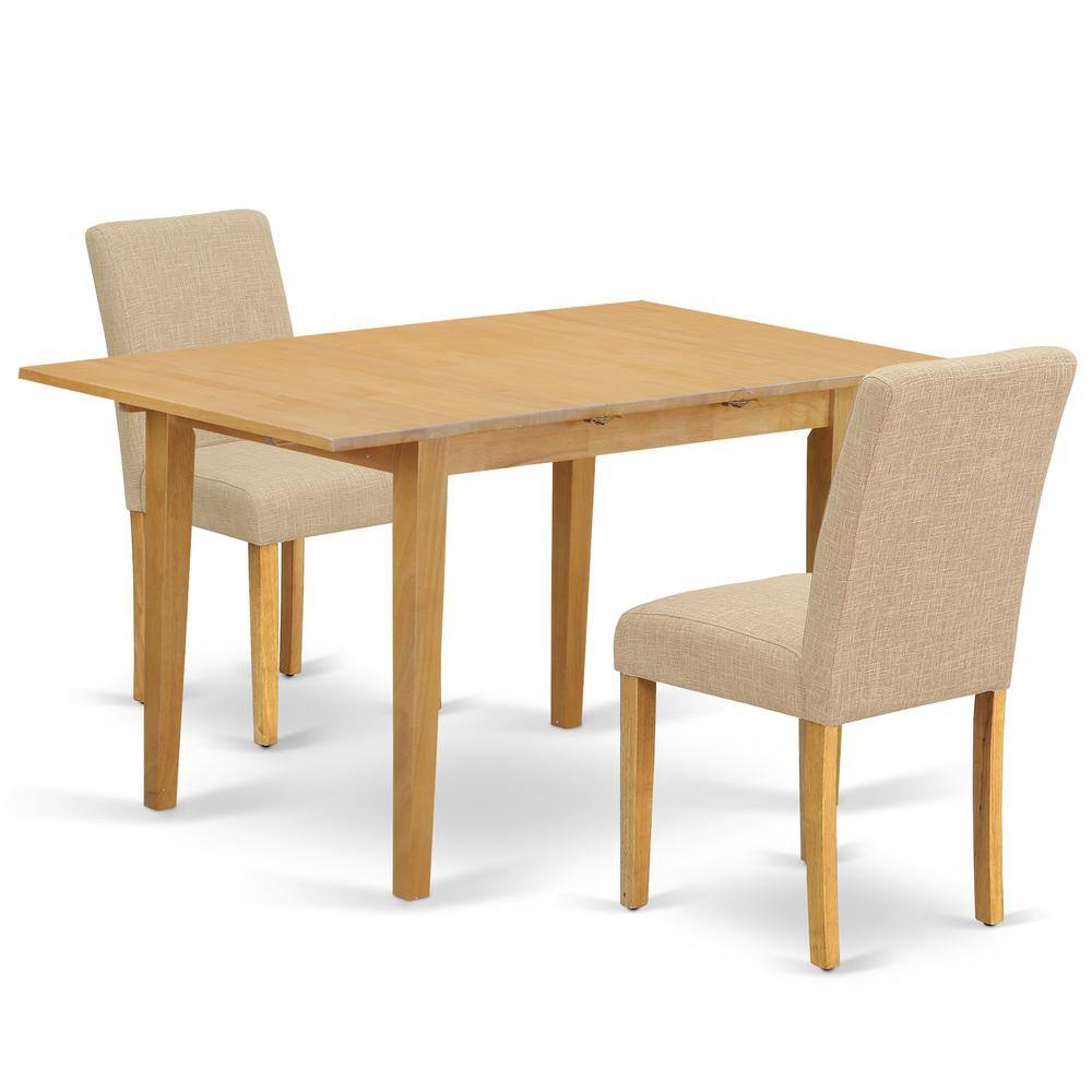 Back. East West Furniture - Dining Room Set Oak - Brown.