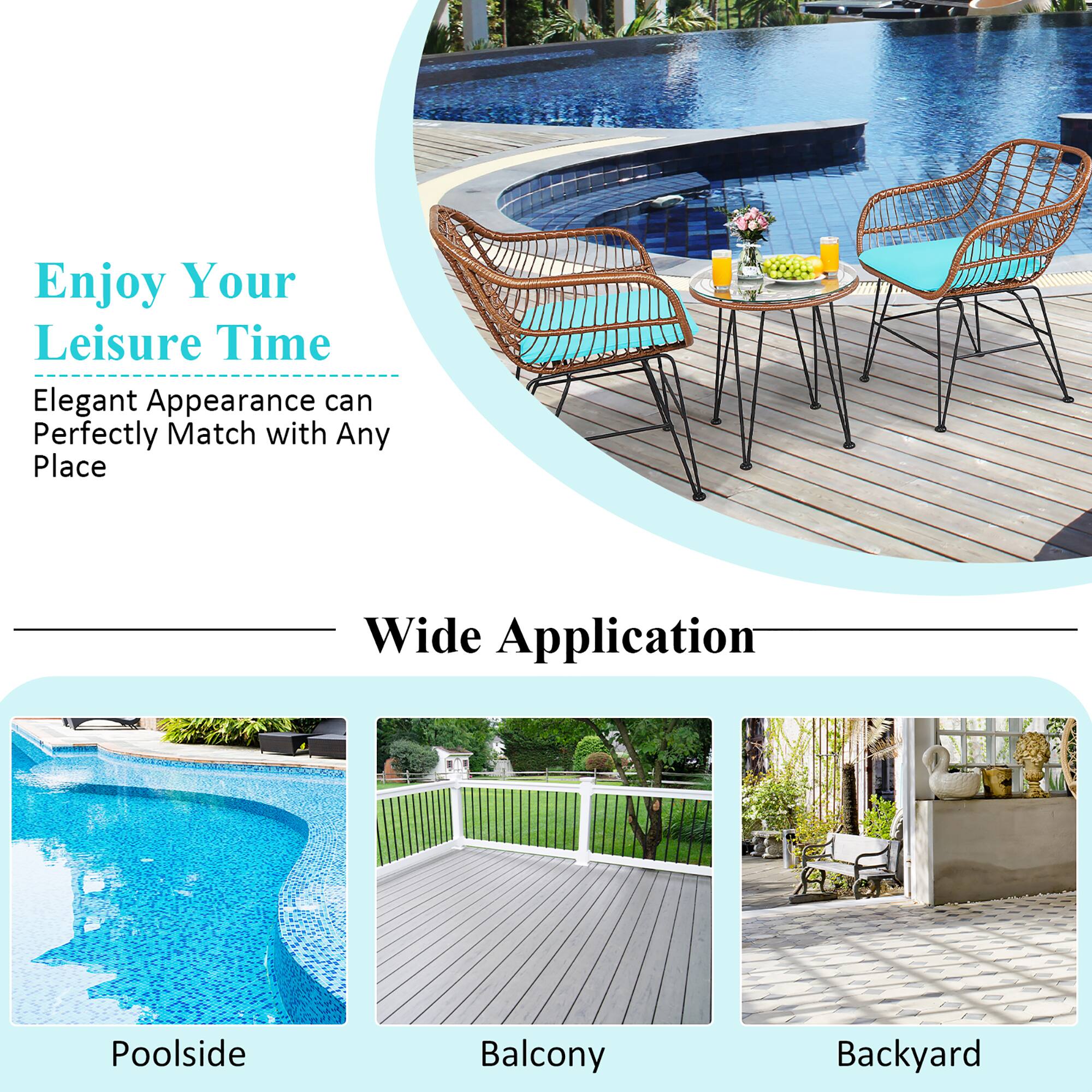 Enjoy Your Leisure Time Wide Application Poolside Balcony Backyard