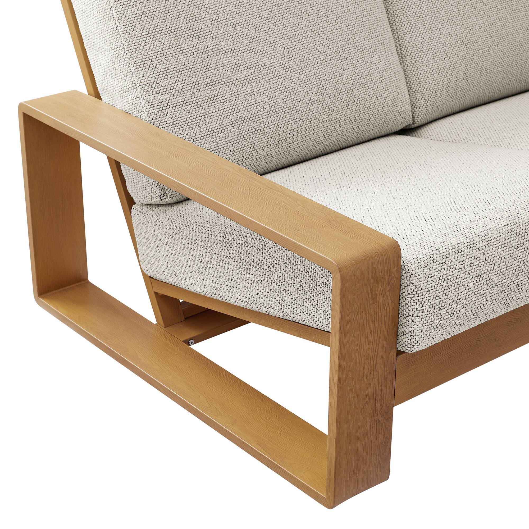 Alt View 6. Modway - Lirienne Outdoor Patio Aluminum Faux Wood Sofa by Modway - Ivory Natural.