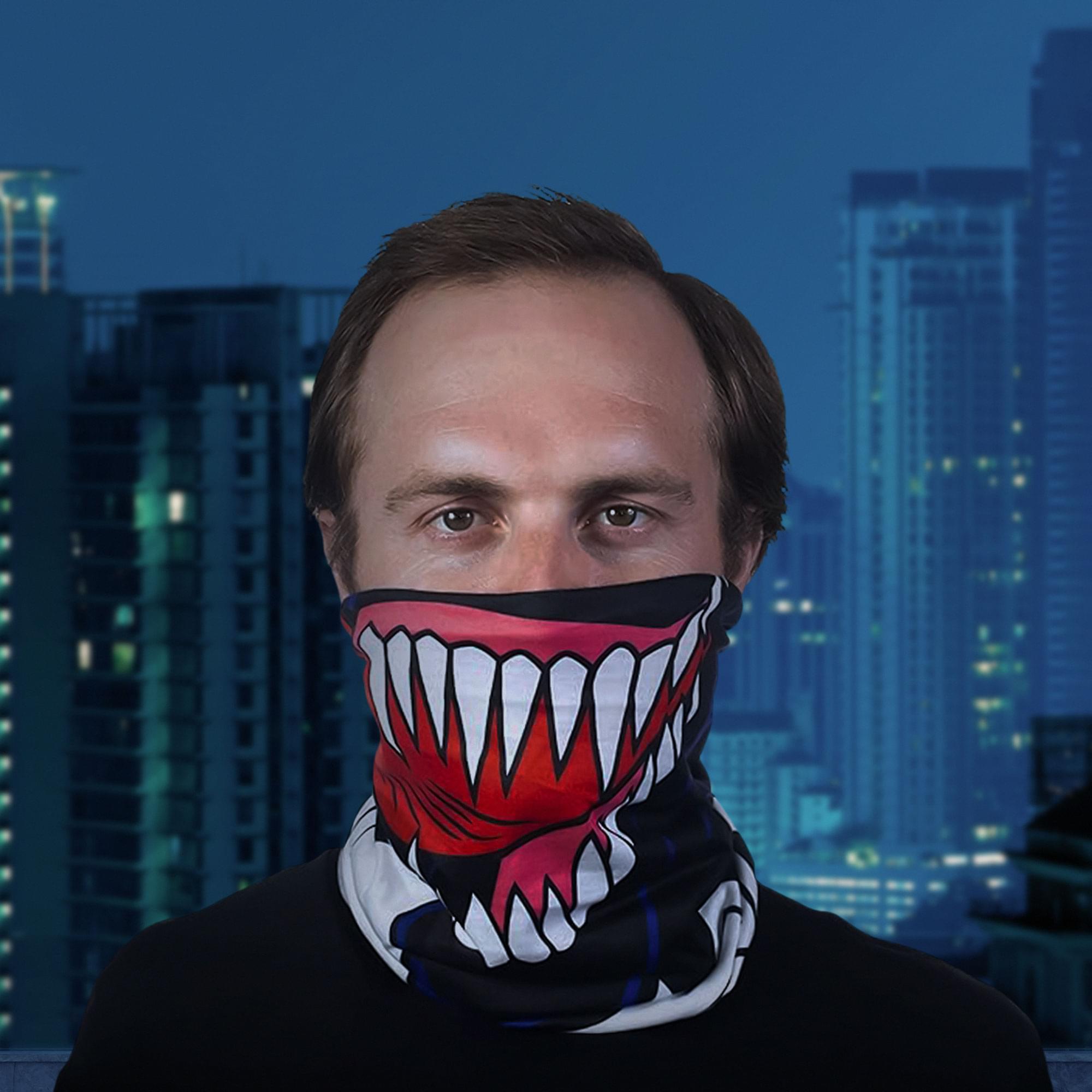 Alt View 3. Concept One - Marvel Venom Neck Gaiter | One Size - Black.