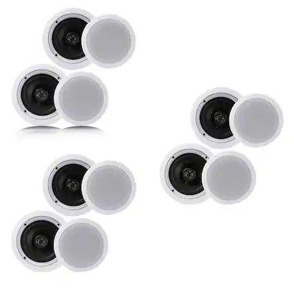 Front. Pyle - Pyle PDIC1661RD 6.5" 200 Watt In Ceiling/Wall 2 Way Speaker System Pair (3 Pk) - White.