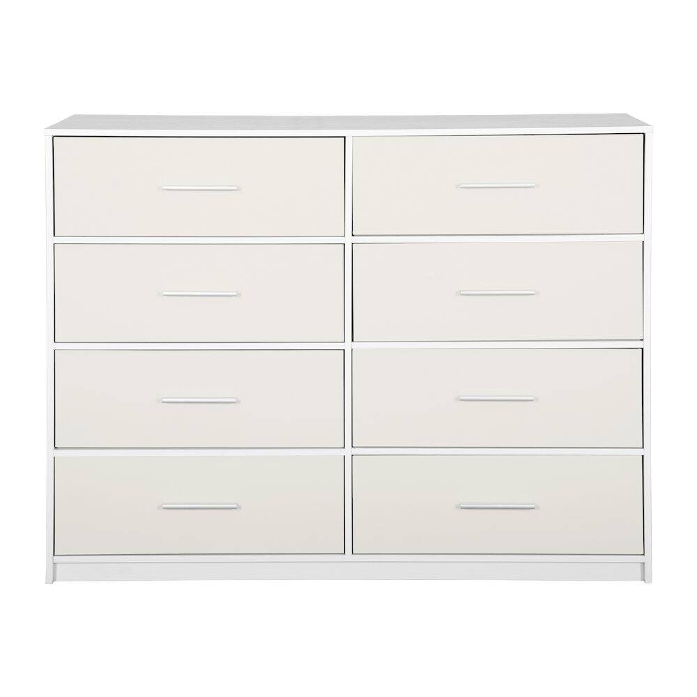 Alt View 1. Techni Home - 8-Drawer Dresser with Large Fabric Drawers, White - White.