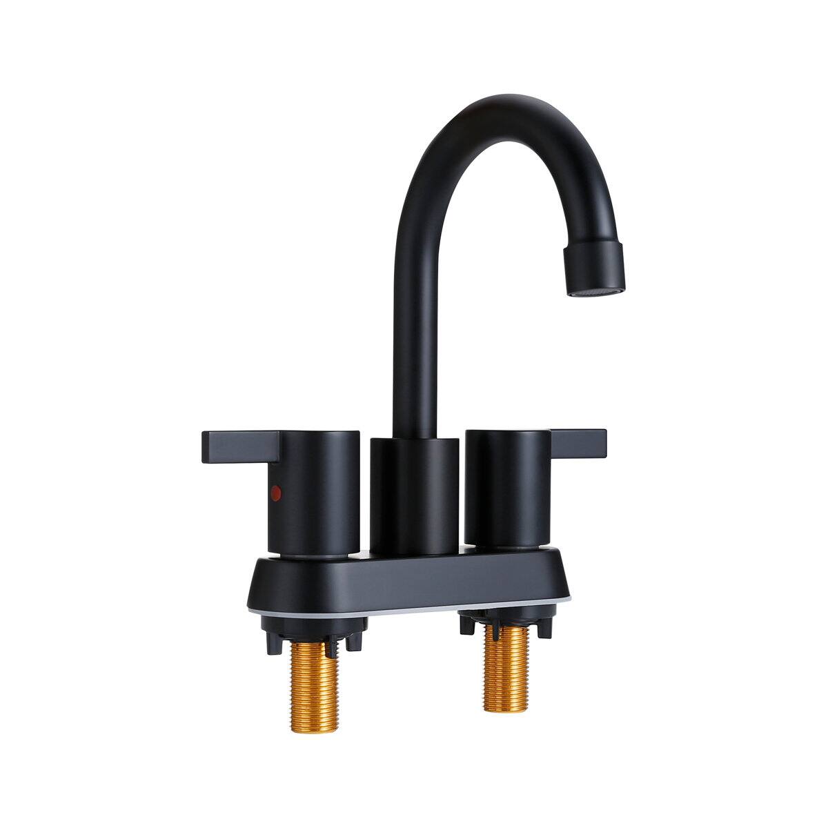 Alt View 2. Bothwa Home - Bothwa home  Bathroom Faucet For bathroom Sink  With Two Handles - Matte Black.